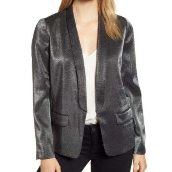 Chelsea28 Black Metallic Shimmery Blazer size XS - Picture 1 of 7